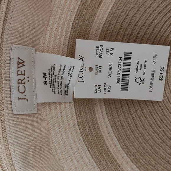 New J.Crew Striped Straw Hat - Picture 3 of 8